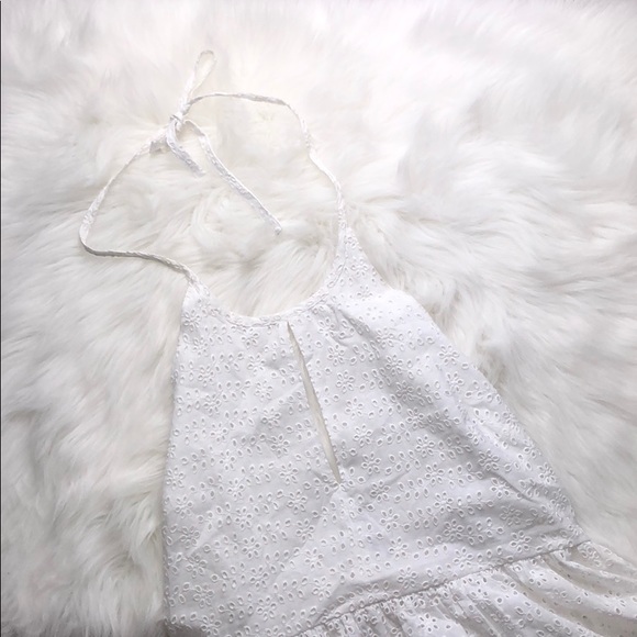 Elizabeth and James Tops - ELIZABETH AND JAMES WHITE HALTER EMBROIDERED TOP L